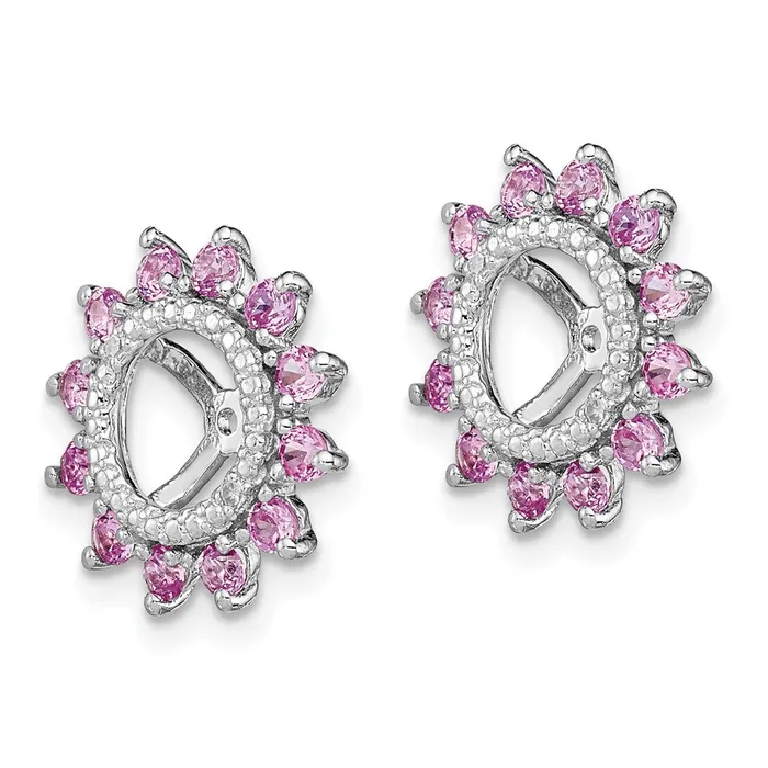 Earrings Goldia Sterling Silver Rhodium Diamond u0026 Created Pink Sapphire Earring Jacket