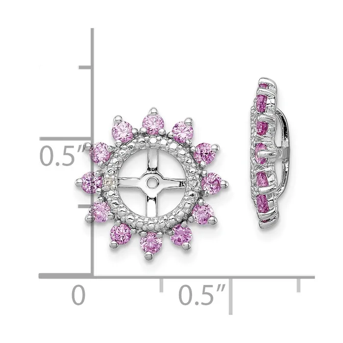 Earrings Goldia Sterling Silver Rhodium Diamond u0026 Created Pink Sapphire Earring Jacket