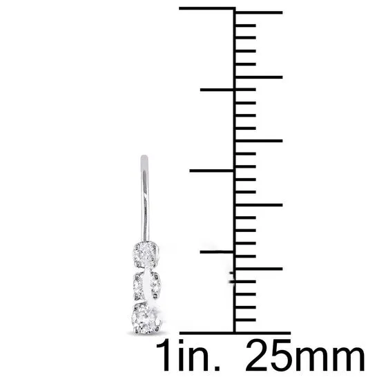 Earrings JMS always Original AMOUR 14 CT TW 3 Stone Diamond Leverback Earrings In 14K White Gold Earrings JMS always Original AMOUR 14 CT TW 3 Stone Diamond Leverback Earrings In 14K White Gold