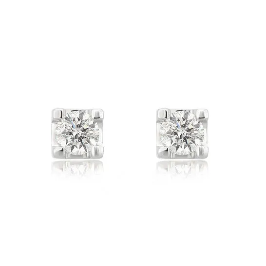 Earrings Original Diamond Muse 025 cttw 14KT White Gold Solitaire Diamond Stud Earrings for Women JMS always Earrings Original Diamond Muse 025 cttw 14KT White Gold Solitaire Diamond Stud Earrings for Women JMS always