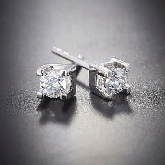 Earrings Original Diamond Muse 025 cttw 14KT White Gold Solitaire Diamond Stud Earrings for Women JMS always Earrings Original Diamond Muse 025 cttw 14KT White Gold Solitaire Diamond Stud Earrings for Women JMS always