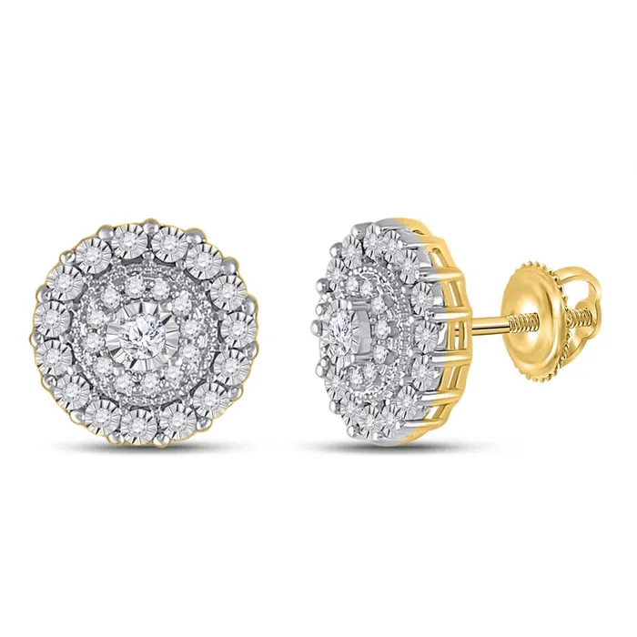 gndatlanta 10k Yellow Gold Round Diamond Fashion Cluster Earrings 15 Cttw Earrings gndatlanta 10k Yellow Gold Round Diamond Fashion Cluster Earrings 15 Cttw Earrings