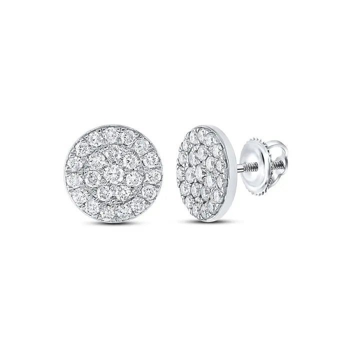 gndatlanta Earrings 14k White Gold Round Diamond Cluster Earrings 34 Cttw gndatlanta Earrings 14k White Gold Round Diamond Cluster Earrings 34 Cttw