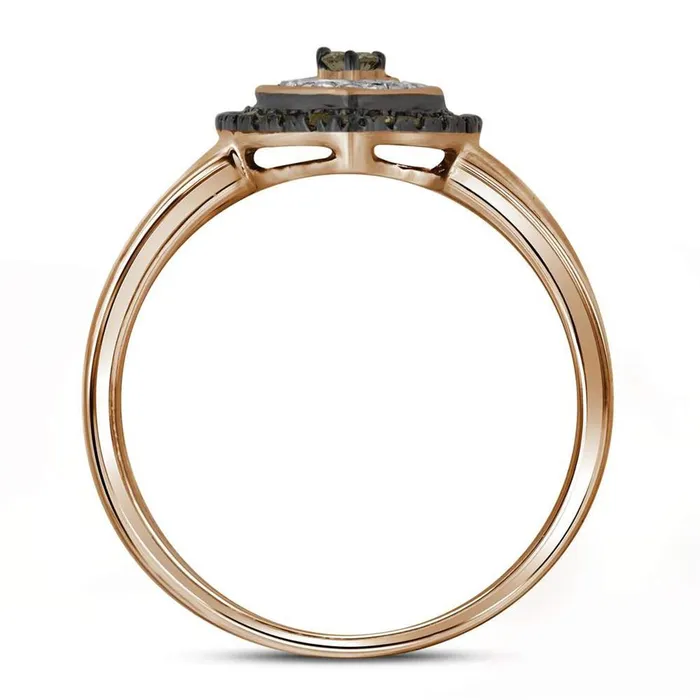 gndatlanta Rings 10k Rose Gold Round Brown Diamond Heart Ring 14 Cttw
