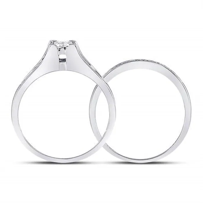 gndatlanta Rings 14k White Gold Princess Diamond Bridal Wedding Ring Set 12 Cttw