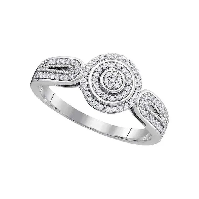 gndatlanta Rings 14k White Gold Round Diamond Circle Cluster Bridal Engagement Ring 15 Cttw gndatlanta Rings 14k White Gold Round Diamond Circle Cluster Bridal Engagement Ring 15 Cttw