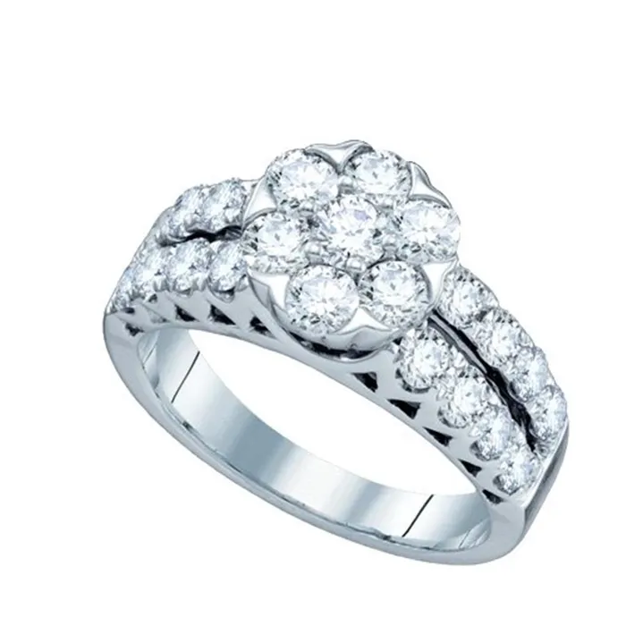 gndatlanta Rings 2 CTDiamond FLOWER FASHION RING