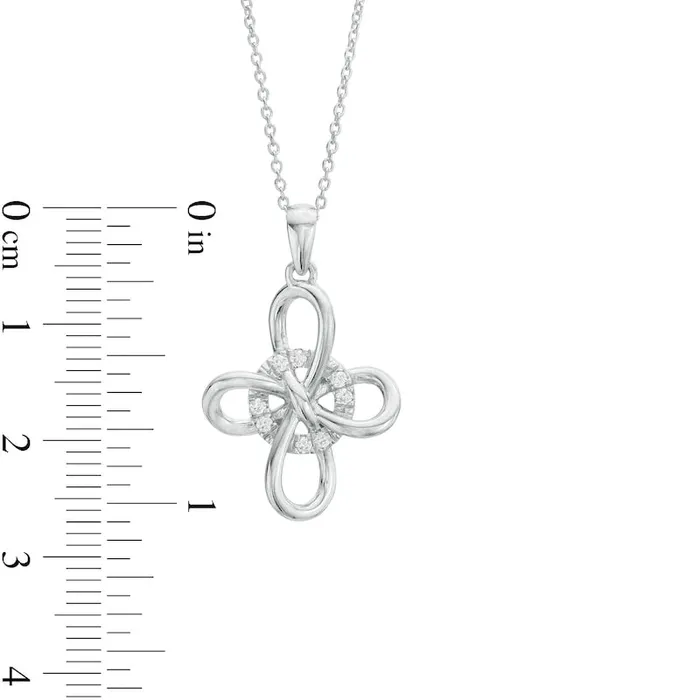 Goldia 007 CT TW Natural Diamond Interlocking Circle and Loop Pendant in Sterling Silver Necklaces Goldia 007 CT TW Natural Diamond Interlocking Circle and Loop Pendant in Sterling Silver Necklaces
