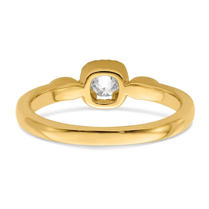 Goldia 025ct CZ Solid Real 14k Polish Petite Rope Edge Round Complete Dia Ring Rings