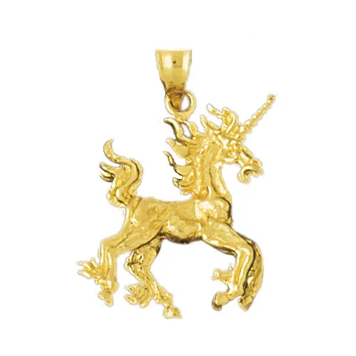 Goldia 14K Gold 3D Unicorn Pendant PreStyled Sets