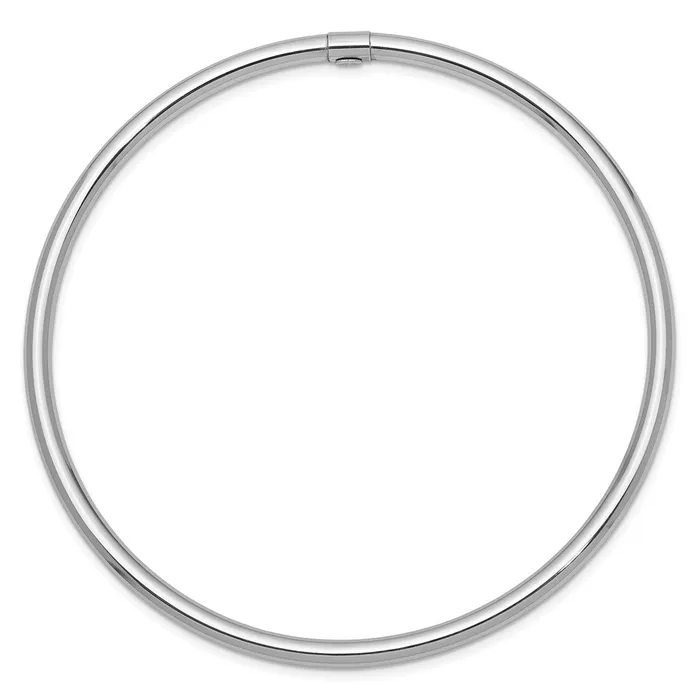 Goldia 14k White Gold 3mm Polished Round Tube Slipon Bangle Earrings