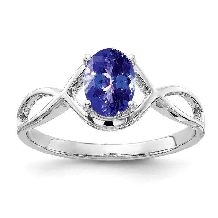 Goldia 14k White Gold 7x5mm Oval Tanzanite Ring Rings