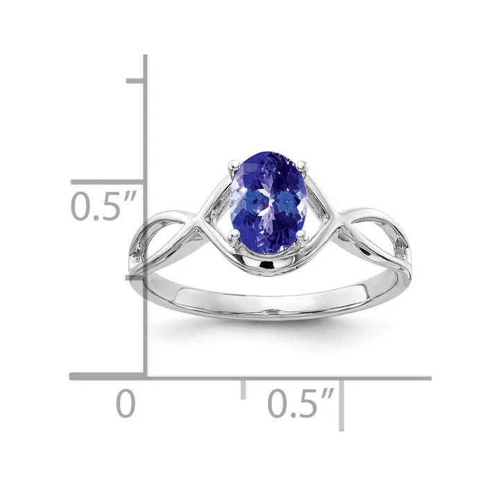 Goldia 14k White Gold 7x5mm Oval Tanzanite Ring Rings