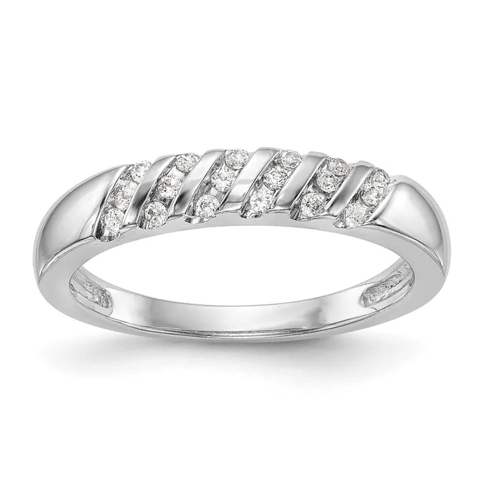 Goldia 14K White Gold Complete Real Diamond Trio Ladies Wedding Band Rings Goldia 14K White Gold Complete Real Diamond Trio Ladies Wedding Band Rings