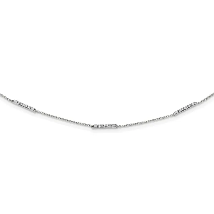 Goldia 14k White Gold Real Diamond Multi Station Necklace Necklaces
