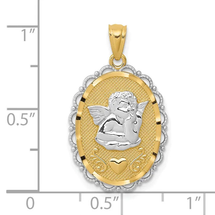 Goldia 14k Yellow Rhodium Gold wRhodium Angel Pendant PreStyled Sets