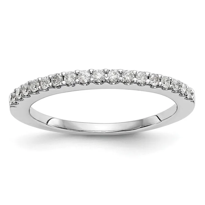 goldiaca 14K White Gold Real Diamond Band Rings