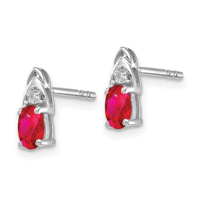 goldiaca Earrings 14k White Gold Ruby Diamond Earring