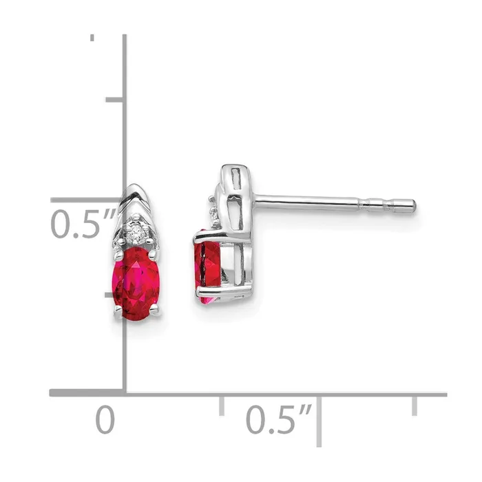 goldiaca Earrings 14k White Gold Ruby Diamond Earring