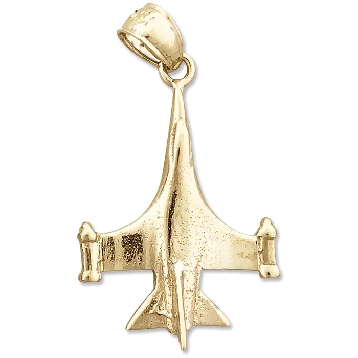 Goldia Charm Necklaces 14K Gold F5 Freedom Fighter Jet Charm