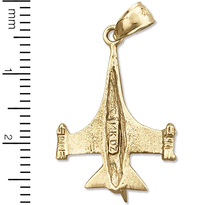 Goldia Charm Necklaces 14K Gold F5 Freedom Fighter Jet Charm