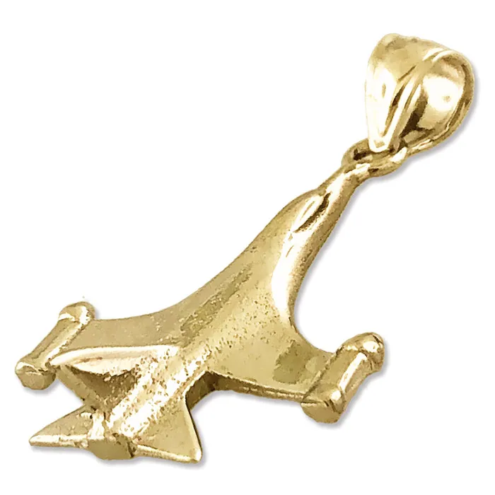 Goldia Charm Necklaces 14K Gold F5 Freedom Fighter Jet Charm
