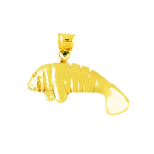 Goldia Charm Necklaces 14K Gold Mini Manatee Charm
