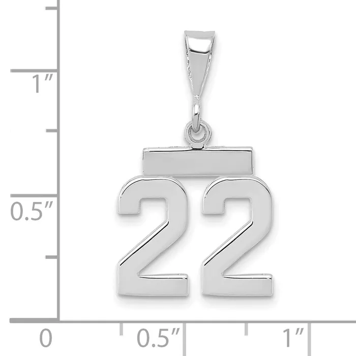 Goldia Charm Necklaces 14k White Goldw Small Polished Number 22 Charm