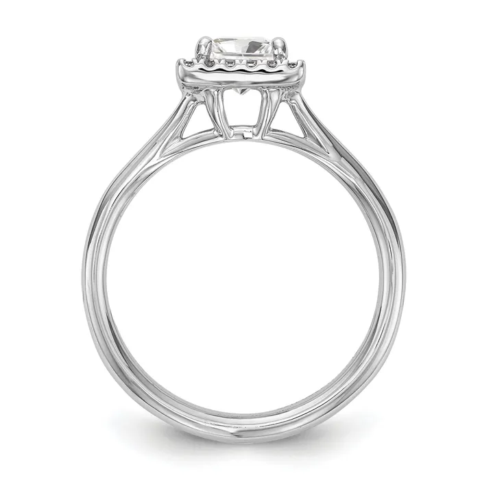 Goldiacom 14kw Princess Halo Simulated Diamond Split Shank Engagement Ring Rings