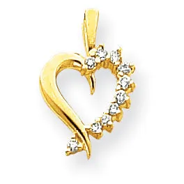 Goldiacom Necklaces 14k AA Diamond heart pendant