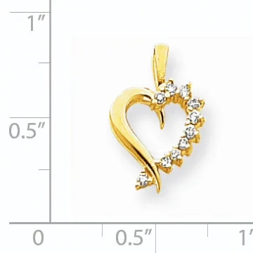 Goldiacom Necklaces 14k AA Diamond heart pendant