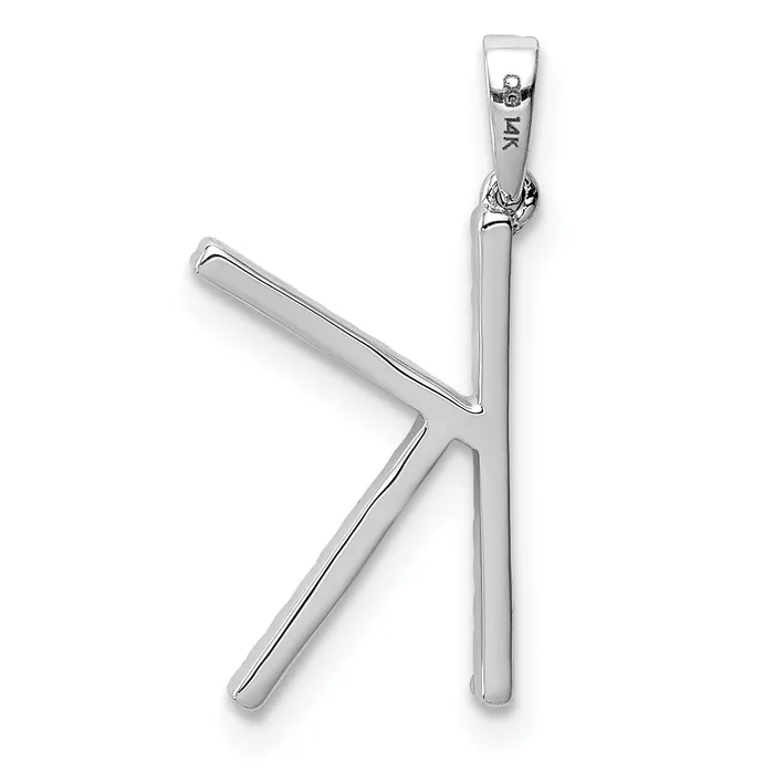 Goldiacom Necklaces 14k White Gold Diamond Initial K Pendant