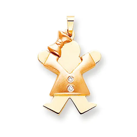 Goldiacom Rings 14k Two tone AA Diamond Kid Pendant