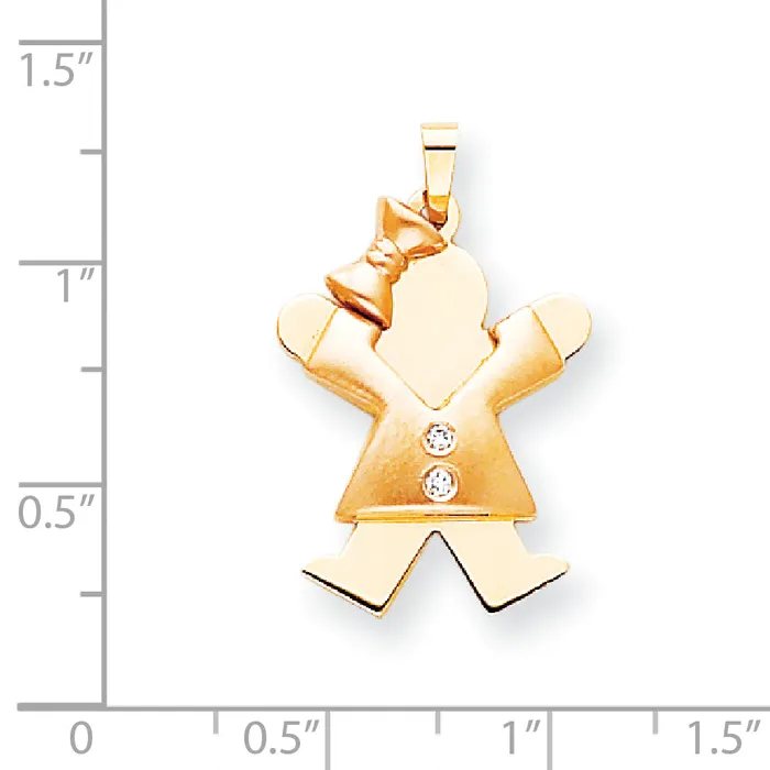Goldiacom Rings 14k Two tone AA Diamond Kid Pendant