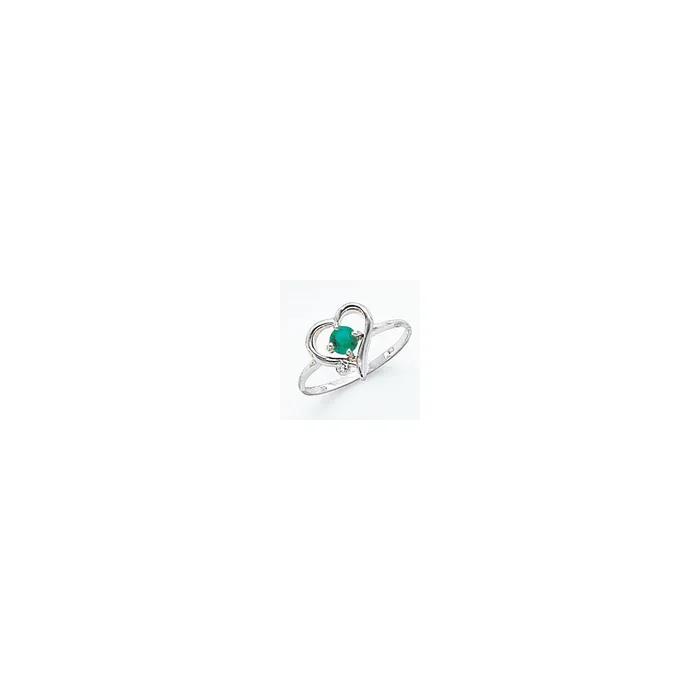 Goldiacom Rings 14k White Gold 4mm Mount St Helens AAA Real Diamond ring
