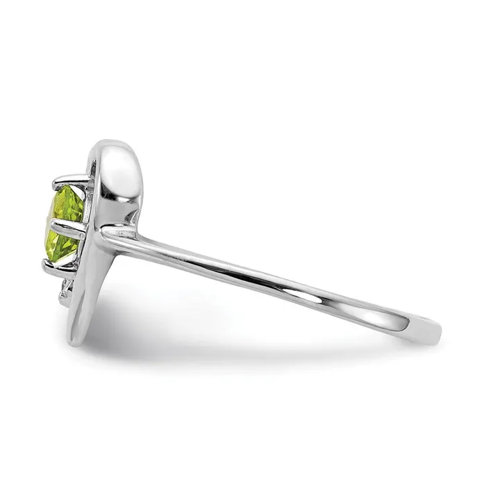 Goldiacom Rings 14k White Gold 4mm Peridot A Real Diamond ring