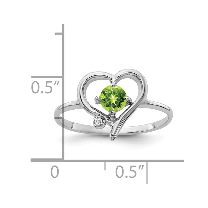 Goldiacom Rings 14k White Gold 4mm Peridot A Real Diamond ring