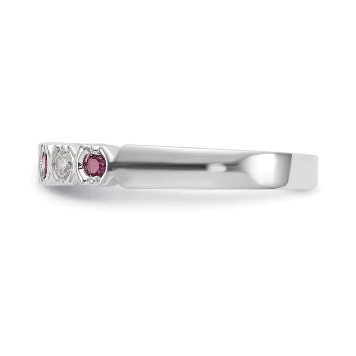 Goldiacom Rings 14k White Gold Real Diamond wRuby Band