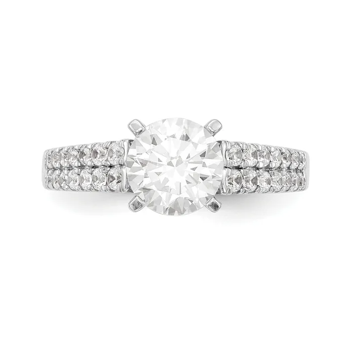 Goldiacom Rings 14k White Gold Simulated Diamond Engagement Ring