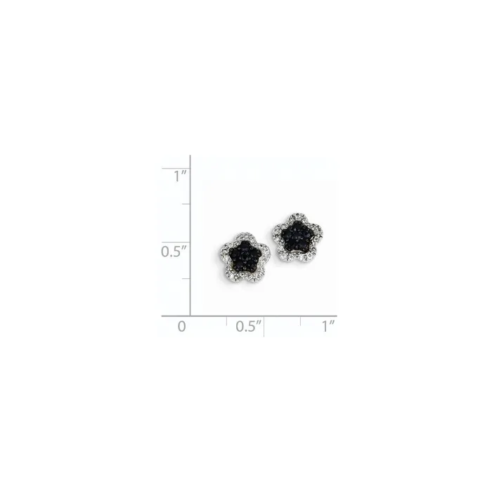 Goldia Earrings 14K White Gold Real Diamond u0026 Sapphire Flower Post Earrings