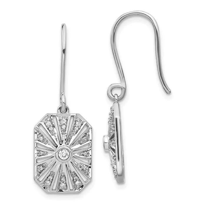 Goldia Earrings 14k White Gold Real Diamond Vintage Earrings