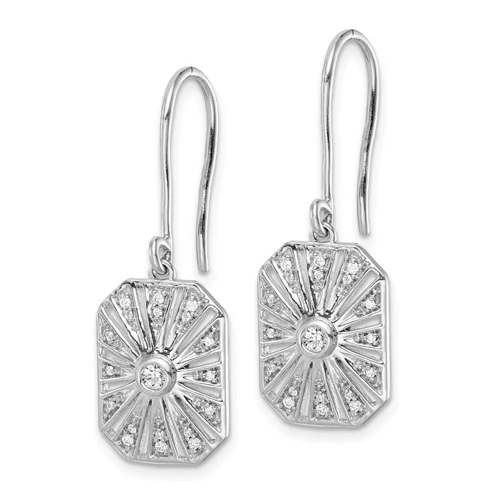 Goldia Earrings 14k White Gold Real Diamond Vintage Earrings