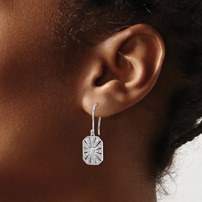 Goldia Earrings 14k White Gold Real Diamond Vintage Earrings