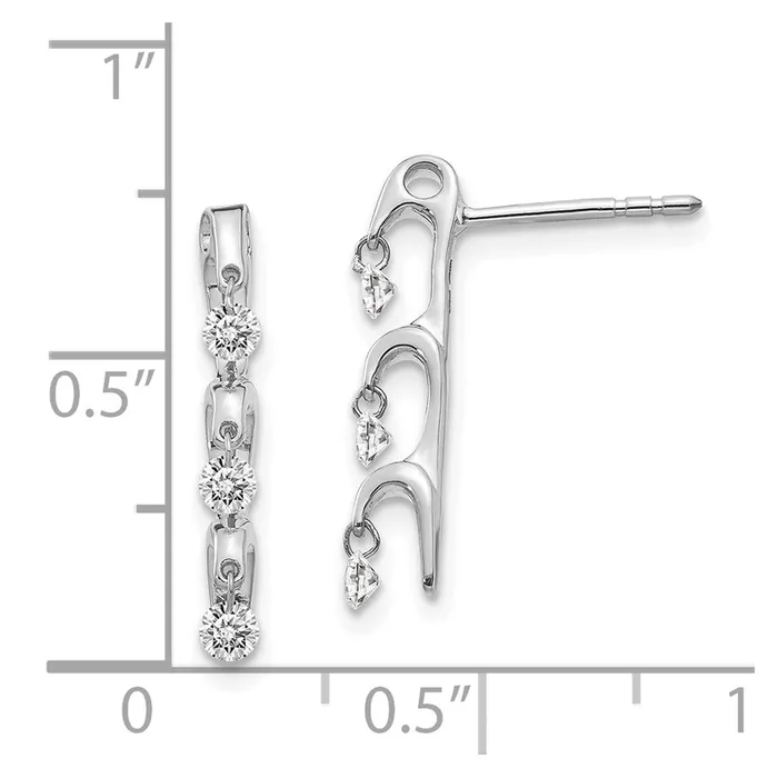 Goldia Earrings Solid 14k White Gold Simulated CZ Earrings