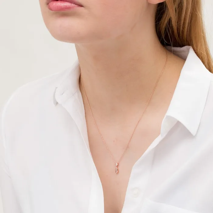 Goldia Necklaces 02 CT TW Marquise and PrincessCut Natural Diamond Necklace in 10K Rose Gold Goldia Necklaces 02 CT TW Marquise and PrincessCut Natural Diamond Necklace in 10K Rose Gold