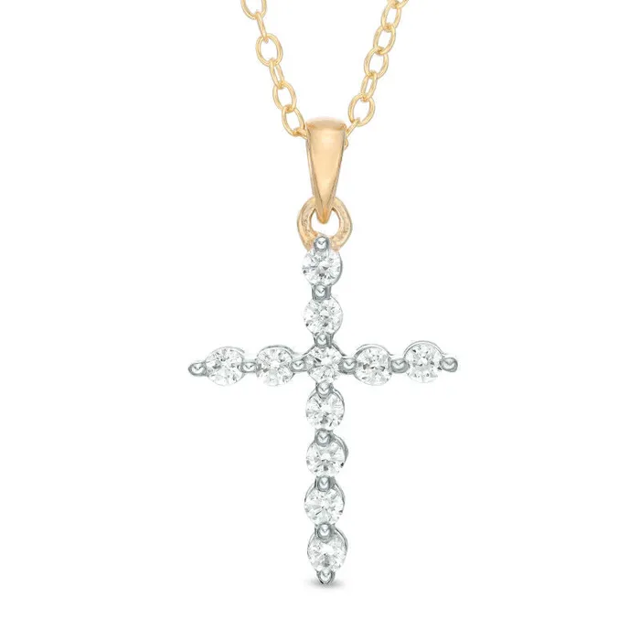 Goldia Necklaces 033 CT TW Natural Diamond Cross Pendant in 14K Gold Goldia Necklaces 033 CT TW Natural Diamond Cross Pendant in 14K Gold