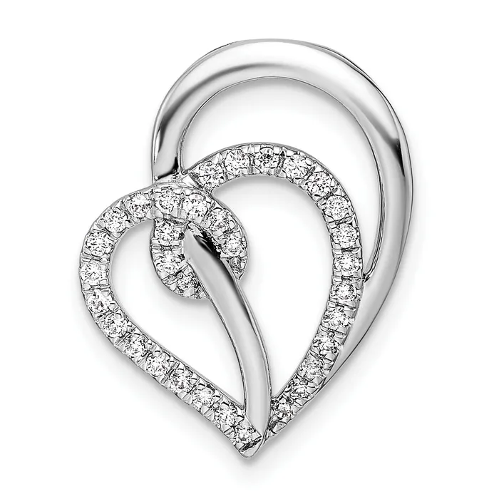 Goldia Necklaces 14k White Gold 14 Ct Lab Grown Diamond VSSI G Swirl Heart Chain Slide Pendant Goldia Necklaces 14k White Gold 14 Ct Lab Grown Diamond VSSI G Swirl Heart Chain Slide Pendant