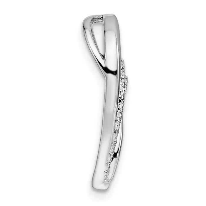 Goldia Necklaces 14k White Gold 14 Ct Lab Grown Diamond VSSI G Swirl Heart Chain Slide Pendant