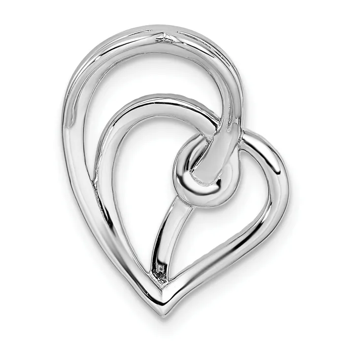 Goldia Necklaces 14k White Gold 14 Ct Lab Grown Diamond VSSI G Swirl Heart Chain Slide Pendant