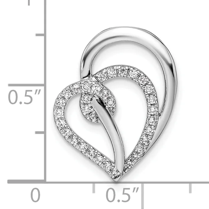 Goldia Necklaces 14k White Gold 14 Ct Lab Grown Diamond VSSI G Swirl Heart Chain Slide Pendant